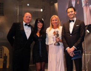 Captain Billy Lockhart and Yacht Next owner Joanne Lockhart accepting World Superyacht Award